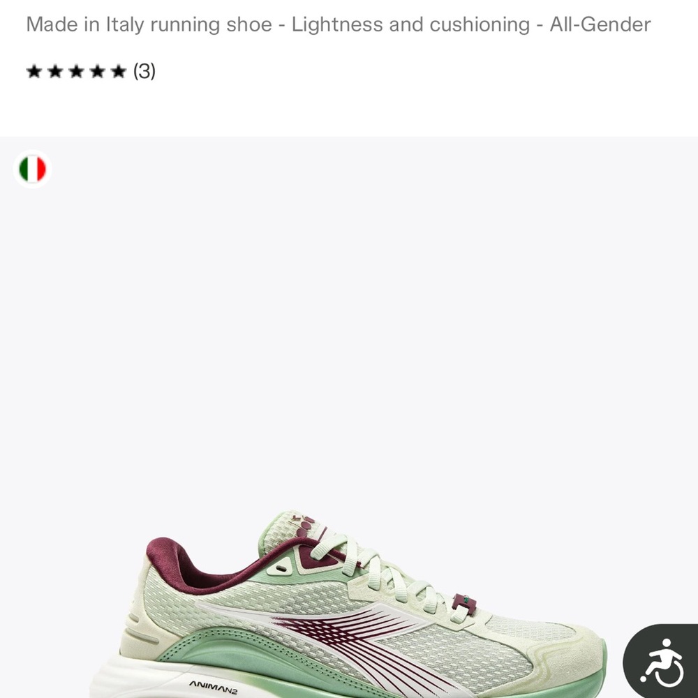 Diadora Women's Mint and Burgundy Athletic Shoes